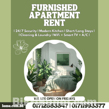 Furnished 1-Bedroom Luxury Apt Rent in Bashundhara R/A